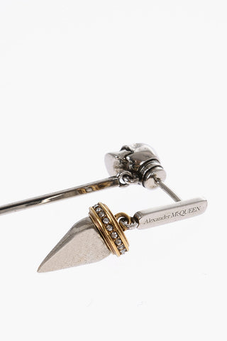 Metal PUNK STUD Earrings with Pendant