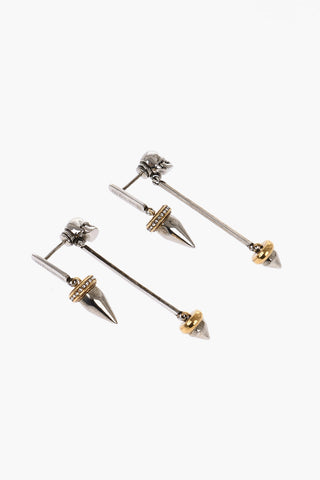 Metal PUNK STUD Earrings with Pendant