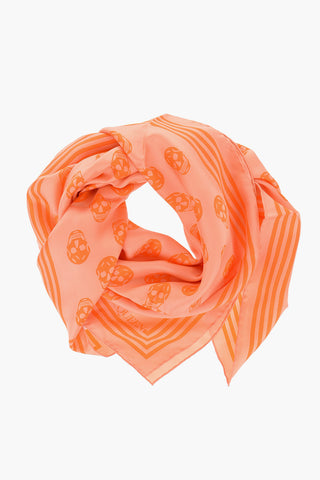All-Over Printed Skulls Silk Foulard