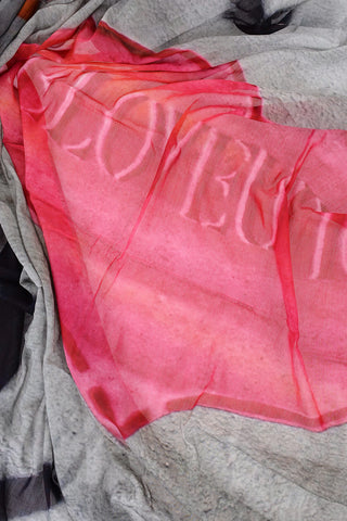 Printed Silk Blend ROCKET HEART Foulard