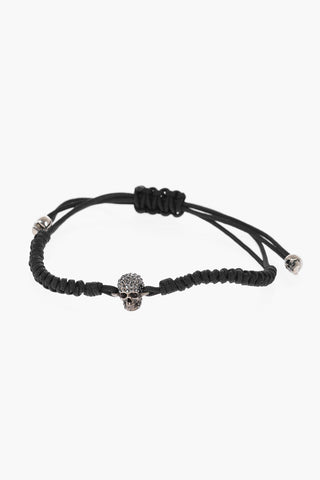 Adjustable PAVE SKULL Bracelet with Rhinestone Skull Charm