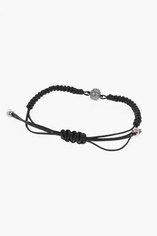 Adjustable PAVE SKULL Bracelet with Rhinestone Skull Charm