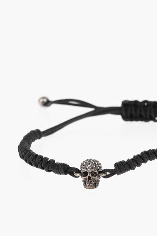 Adjustable PAVE SKULL Bracelet with Rhinestone Skull Charm
