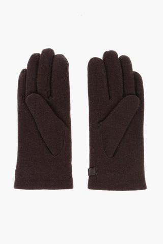 Wool And Nylon Glovers with Leather Bow