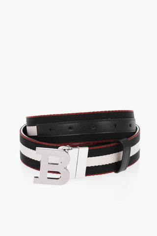 Striped Belt with Leather Inner 35mm