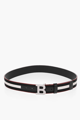 Striped Belt with Leather Inner 35mm