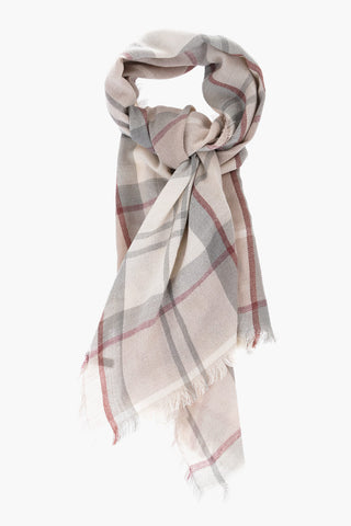 Tartan Motif FREYA Scard with Frayed Edge