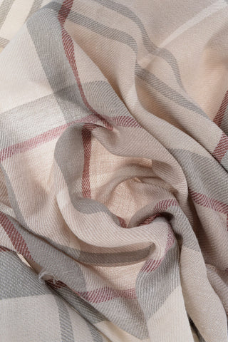 Tartan Motif FREYA Scard with Frayed Edge