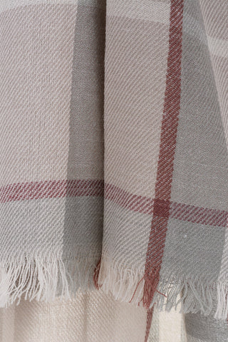 Tartan Motif FREYA Scard with Frayed Edge