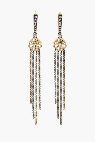 Golden-Effect SEAL DROP Earrings With Rhinestone