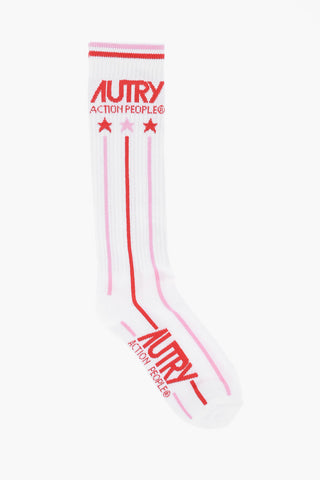 Ribbed Long Socks with Contrasting Details