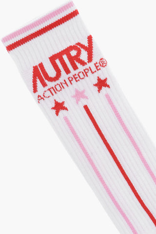 Ribbed Long Socks with Contrasting Details