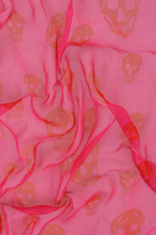 All-Over Skulls Printed Silk Foulard