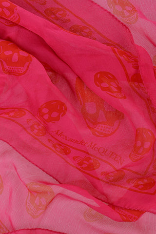 All-Over Skulls Printed Silk Foulard