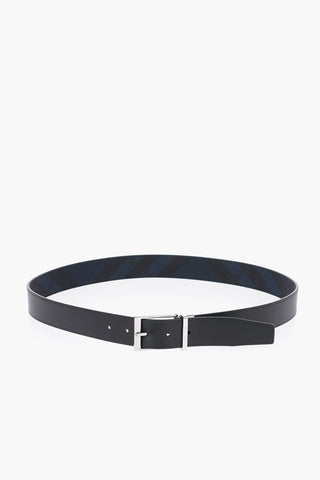 Reversible Belt with Leather Details 35mm