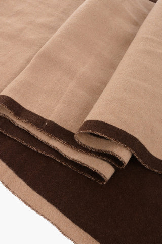 Two-Tone Cashmere Blend Scarf with Fringes