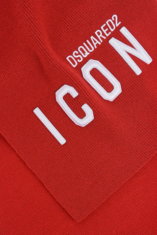 ICON Solid Color Wool Scarf with Embroidered Logo