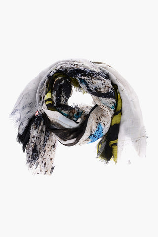 Printed Silk Blend BLUE FISH ONTHE WALL Foulard