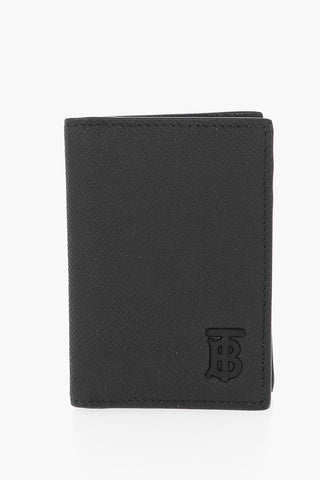 Textured Leather Card Holder with Ton Sur Ton Logo