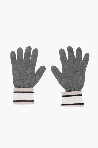 Wool Blend Gloves with Metal Logo