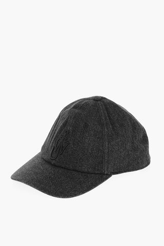 Cappello Baseball in Denim a Tinta Unita con Logo in Rilievo