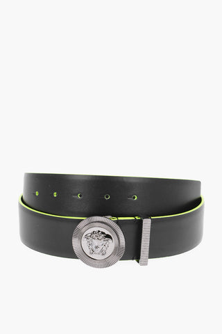 Leather MEDUSA Belt with Contrast Edge 40mm