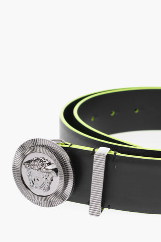 Leather MEDUSA Belt with Contrast Edge 40mm