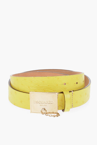 Solid Color Leather Belt with Tone-on-Tone Polka Dots 30mm