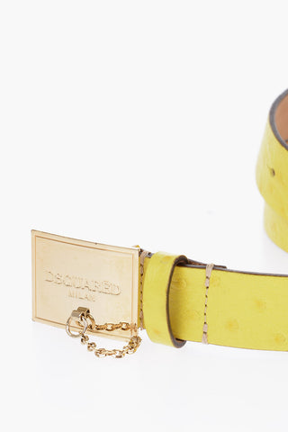 Solid Color Leather Belt with Tone-on-Tone Polka Dots 30mm