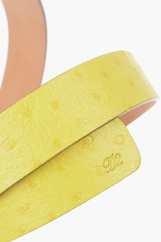 Solid Color Leather Belt with Tone-on-Tone Polka Dots 30mm
