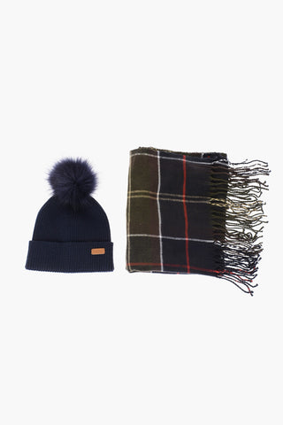 Ribbed Beanie and Tartan Check Scarf DOVER Set