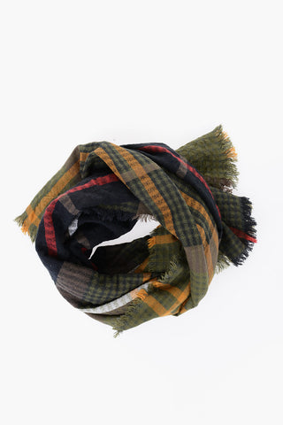 Tartan Motif FAITH Scarf with Fringes