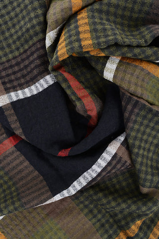 Tartan Motif FAITH Scarf with Fringes