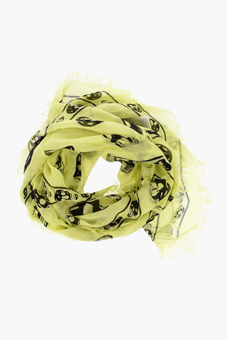 Foulard SKULL In Misto Seta Bicolore con Frange