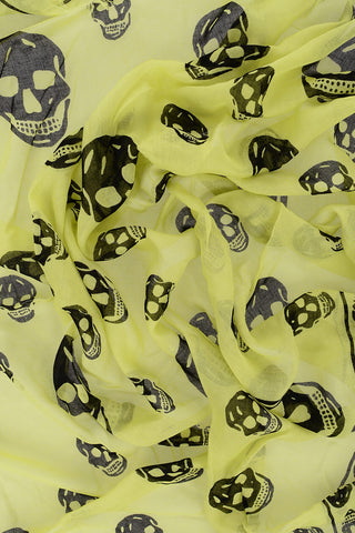 Foulard SKULL In Misto Seta Bicolore con Frange