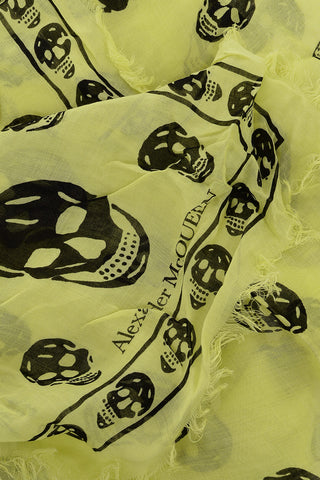 Foulard SKULL In Misto Seta Bicolore con Frange
