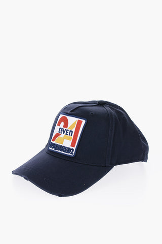 Cotton Gabardine Cap  with Embroidered Logo Patch