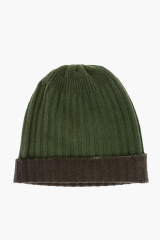 Cappello Beanie Reversibile in Cashmere