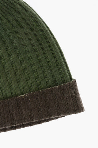 Cappello Beanie Reversibile in Cashmere