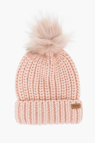 Solid Color Beanie with Faux Fur Pom Poms