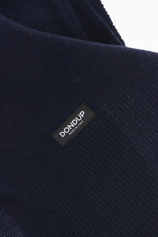 Sciarpa in Cashmere e Lana a Tinta Unita con Patch Logo a Contrasto