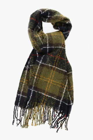 Ribbed Beanie and Tartan Check Scarf SALTBURN Set
