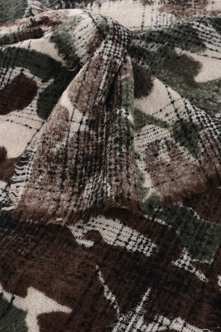 Camouflage Motif Wool Blend MIMI Scarf