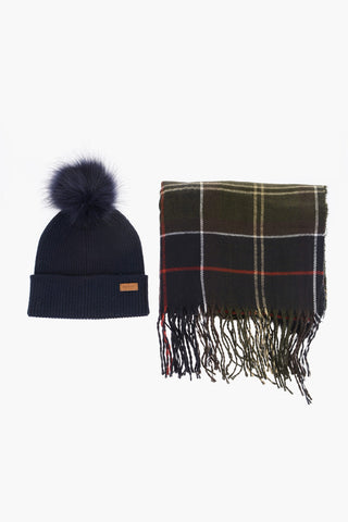 Ribbed Beanie and Tartan Check Scarf DOVER Set