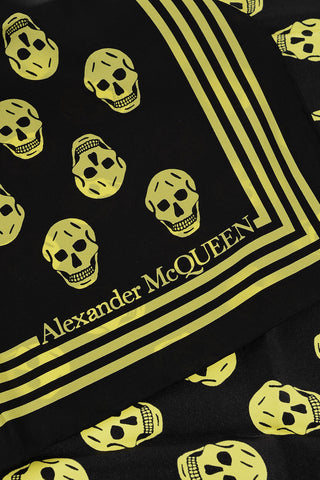 Silk Two-Tone Foulard with All-Over Skulls