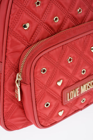 LOVE Quilted Backpack with Metallic Applications