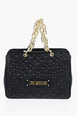 LOVE Quilted Bag with Chain Detail