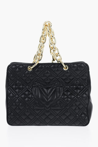 LOVE Quilted Bag with Chain Detail