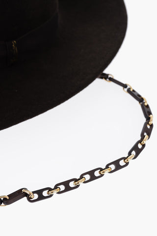 Wool Felt ALESSANDRIA Fedora Hat with Removable Chain
