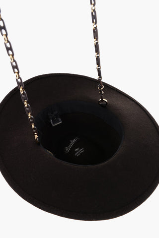 Wool Felt ALESSANDRIA Fedora Hat with Removable Chain